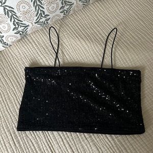 Black Sequin Top